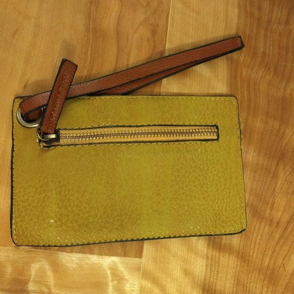 Yellow Leather Change Purse - Picture 1 of 5